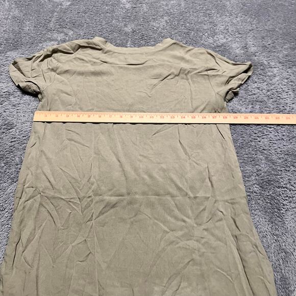 Anthropologie Cloth & Stone Short Sleeve T Shirt Dress Medium V Neck Beige - Picture 5 of 8